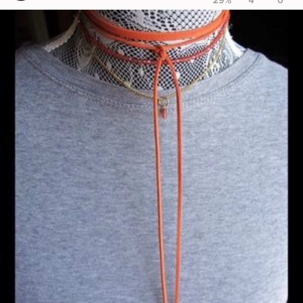 Burnt orange wrap necklace